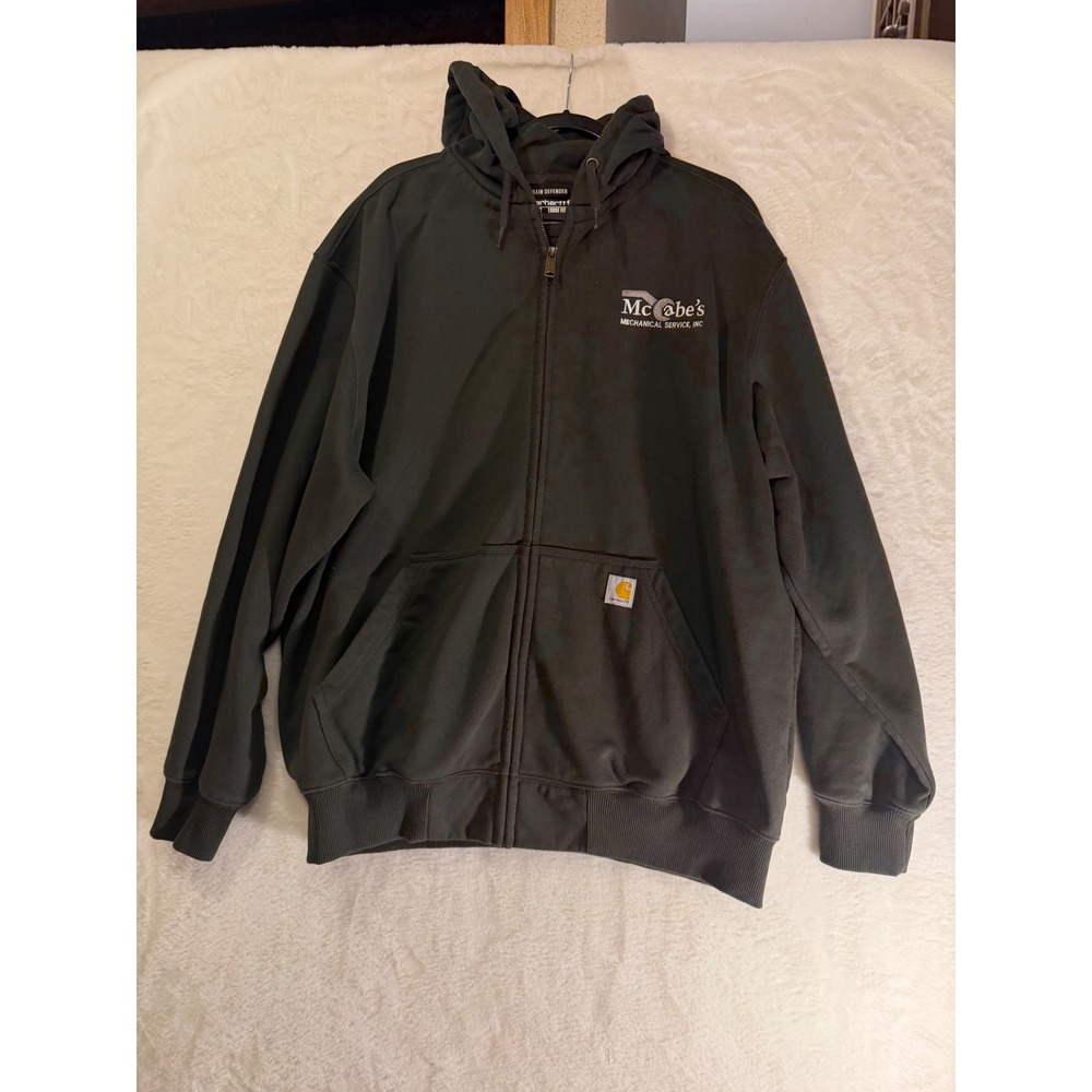 Carhartt Rain Defender Hoodie Mens XL Black Full Zip Loose Fit McCabe's TS0614-M